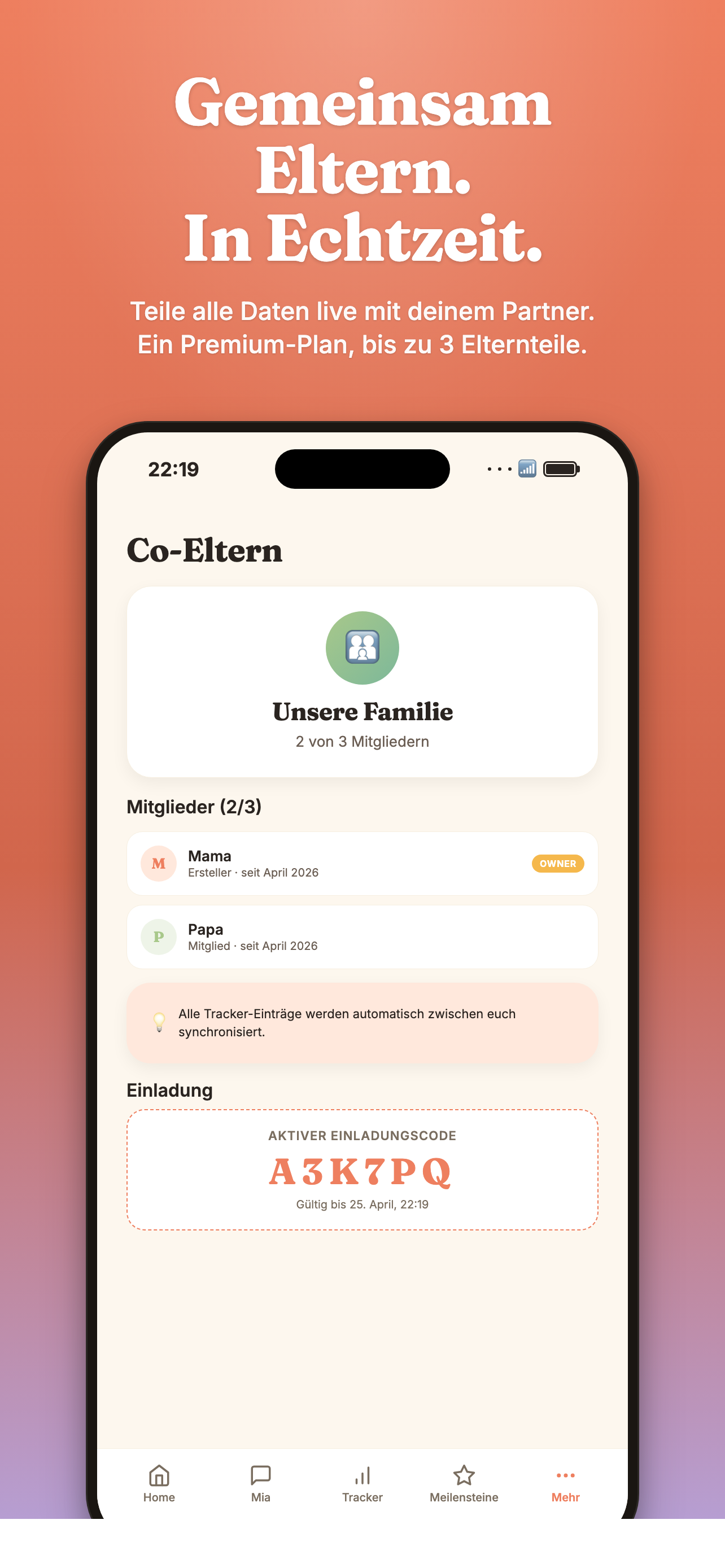 Co-Eltern — Gemeinsam in Echtzeit